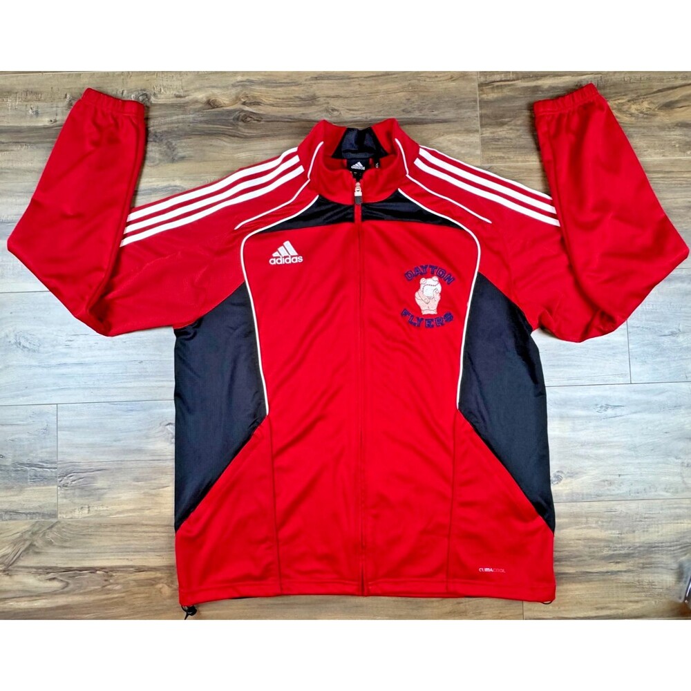 Vintage Adidas Climacool Warmup Full Zip Track Jacket Dayton Flyers Baseball XL